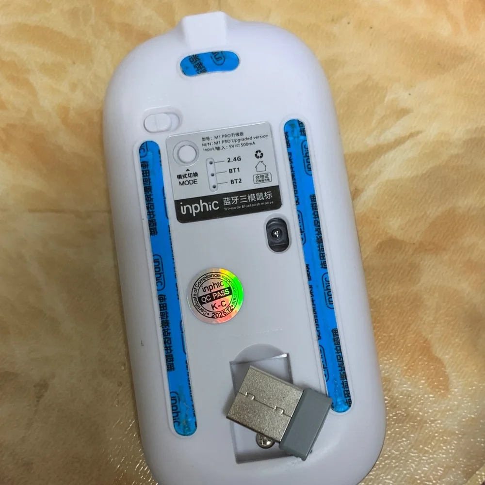 Silver Wireless Bluetooth Mouse — Slim Portable Design